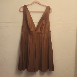 Leather Mini Overall Dress